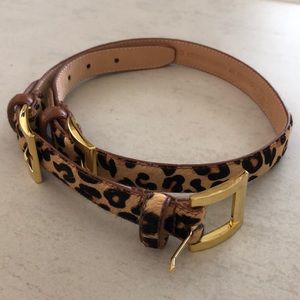 NEW Worth 3 buckle leather belt animal print